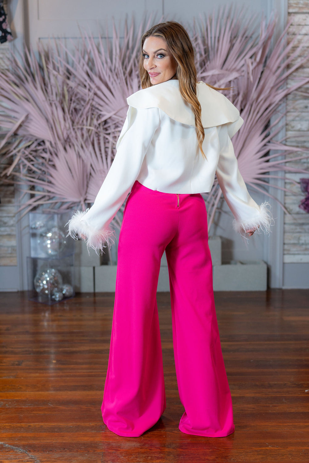 Feather Sleeve Crop Jacket-Jackets-Bloom West Boutique-Shop with Bloom West Boutique, Women's Fashion Boutique, Located in Houma, Louisiana
