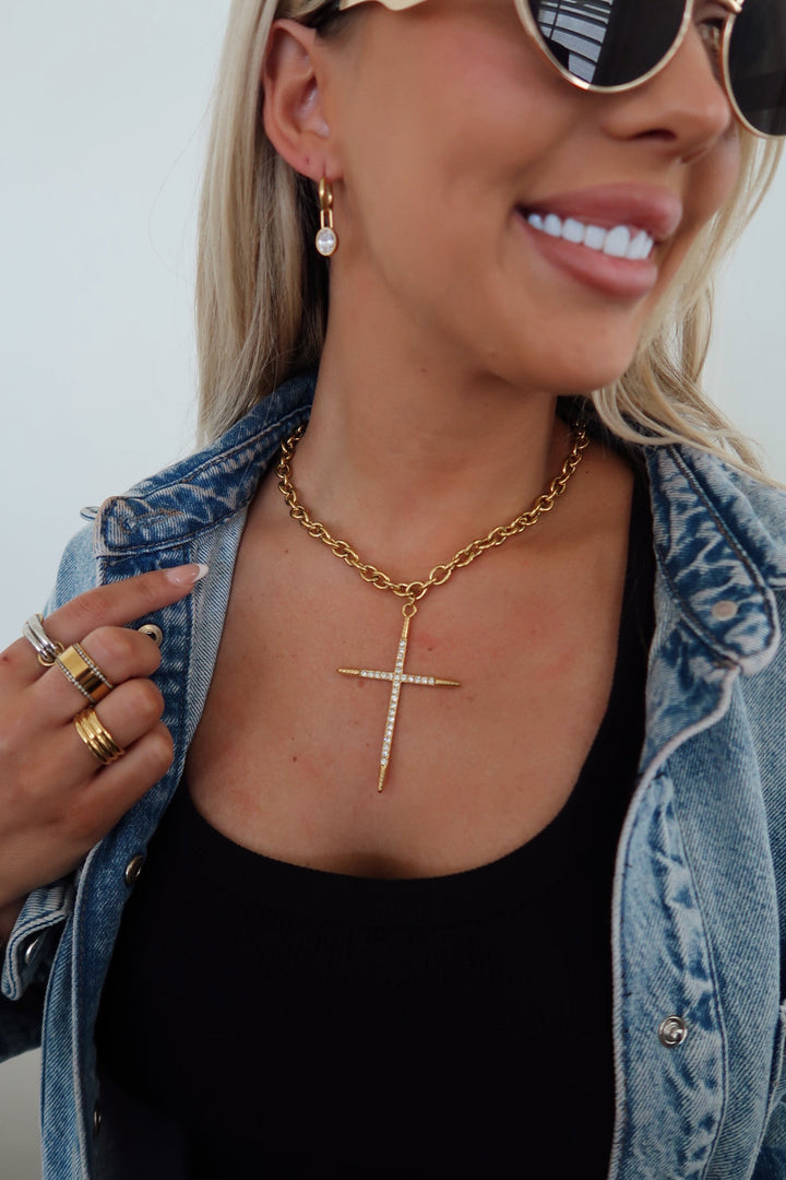 LUXE CROSS NECKLACE-Chansuttpearls-Shop with Bloom West Boutique, Women&