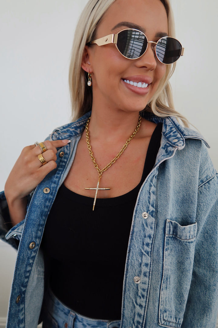 LUXE CROSS NECKLACE-Chansuttpearls-Shop with Bloom West Boutique, Women&