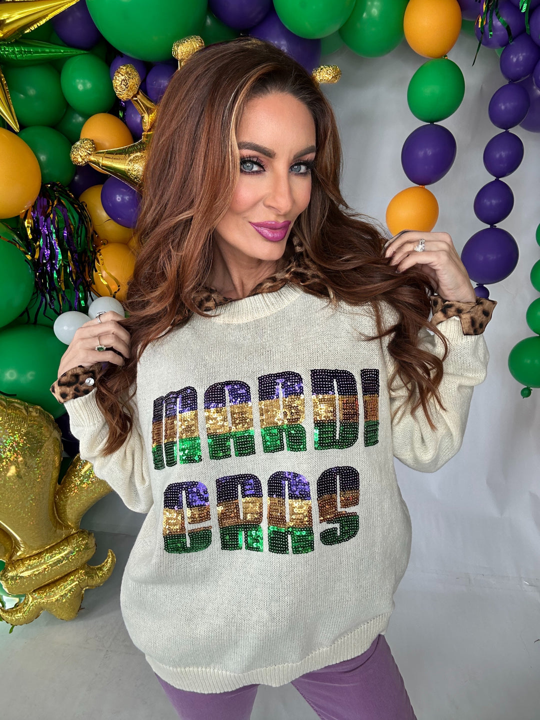 Krewe of Kajuns Top in Ivory-Tops-Bibi-Shop with Bloom West Boutique, Women's Fashion Boutique, Located in Houma, Louisiana