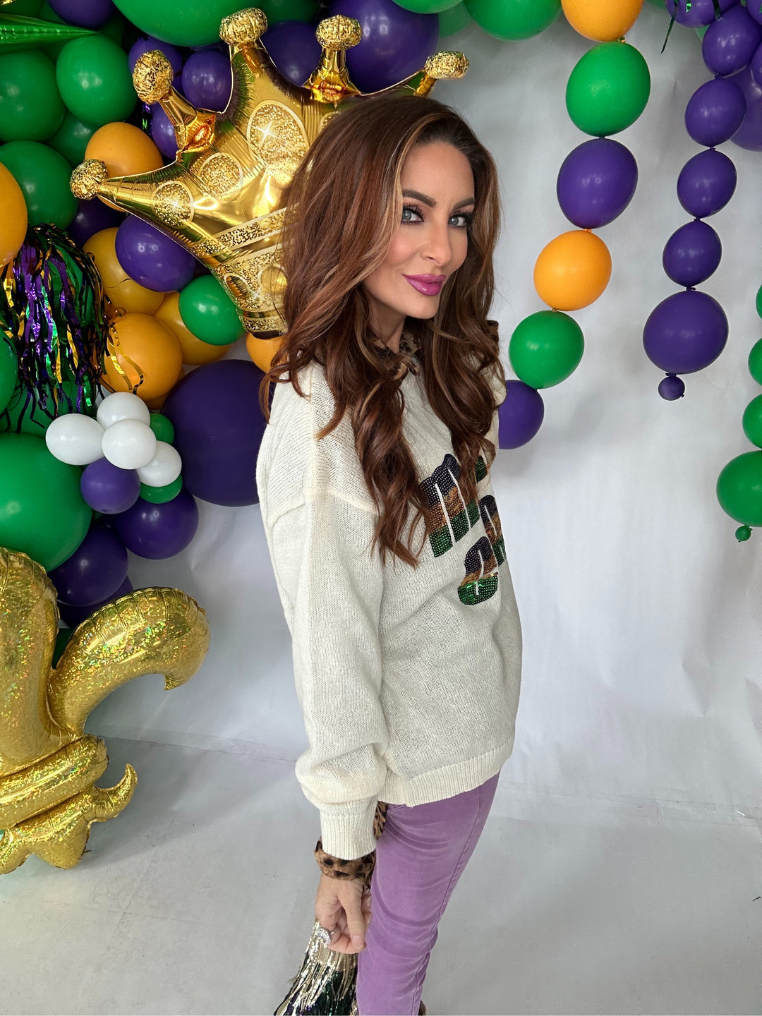 Krewe of Kajuns Top in Ivory-Tops-Bibi-Shop with Bloom West Boutique, Women's Fashion Boutique, Located in Houma, Louisiana