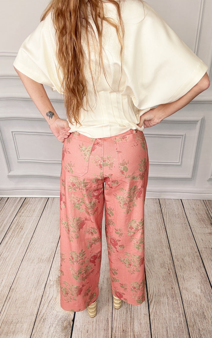 Fancy &amp; Floral Pants in Pink-Pants-Entro-Shop with Bloom West Boutique, Women&