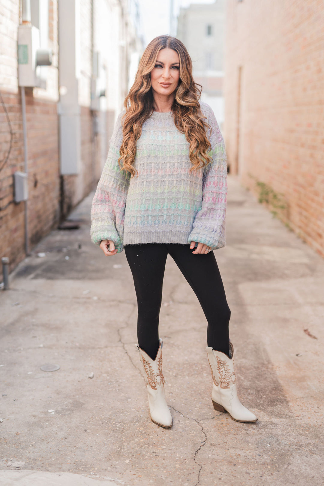 Paityn Colorful Sweater-Sweaters-Lovely Melody-Shop with Bloom West Boutique, Women's Fashion Boutique, Located in Houma, Louisiana