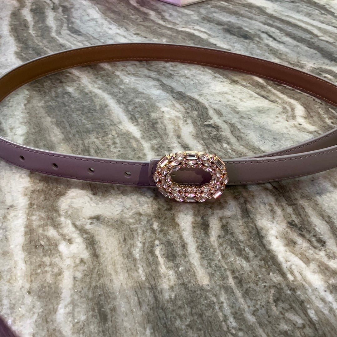 Bejeweled Leather Belt- Grey-Belts-Accessory Concierge-Shop with Bloom West Boutique, Women's Fashion Boutique, Located in Houma, Louisiana