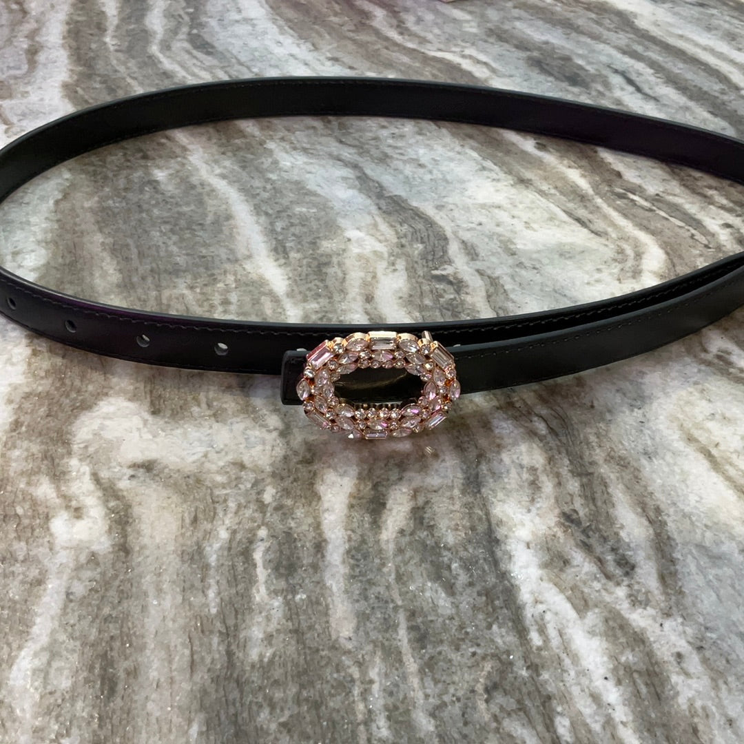 Bejeweled Leather Belt- Black-Belts-Accessory Concierge-Shop with Bloom West Boutique, Women's Fashion Boutique, Located in Houma, Louisiana