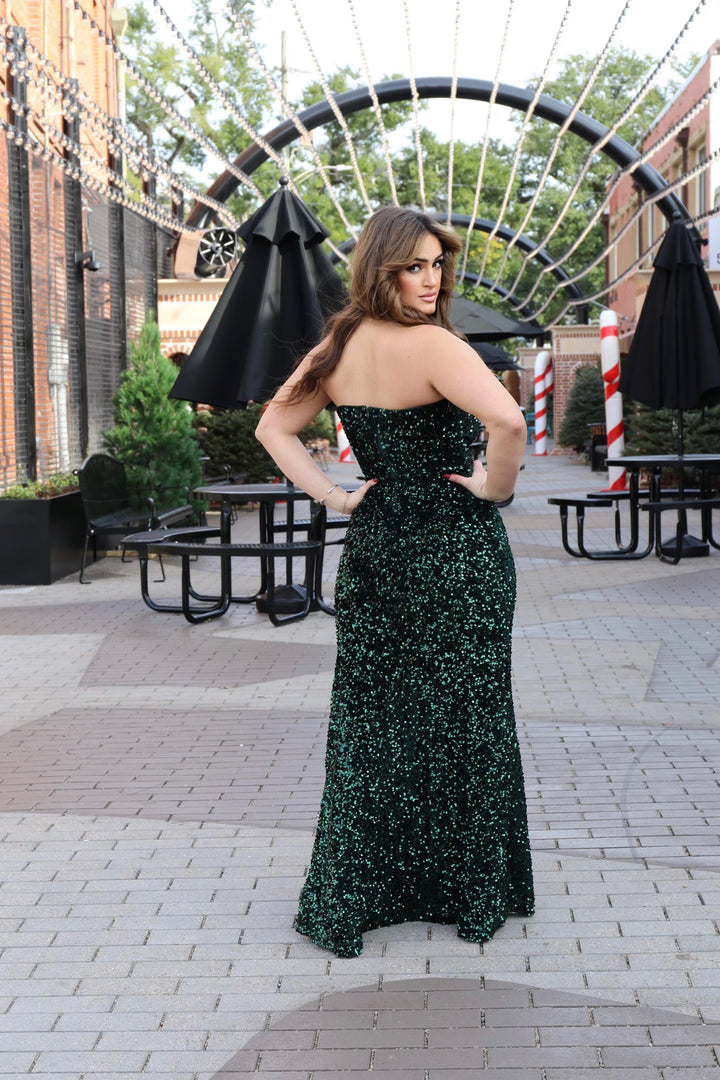 Enchanted Strapless Mermaid Sequin Maxi Dress-Formal Gowns-Cefian-Shop with Bloom West Boutique, Women's Fashion Boutique, Located in Houma, Louisiana