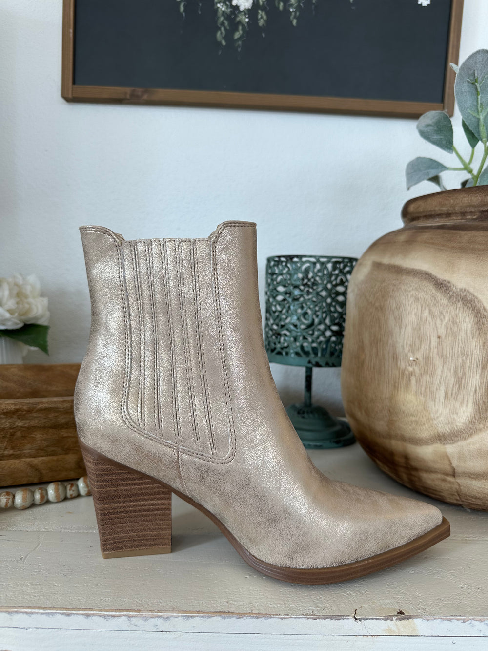 Prairie Gold bootie-Boots-mia-Shop with Bloom West Boutique, Women's Fashion Boutique, Located in Houma, Louisiana