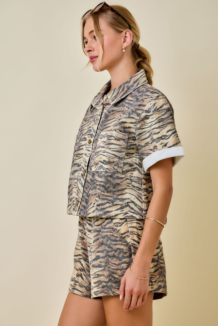 Death Valley Cropped Top Denim Jacket Shirt Pre-Order