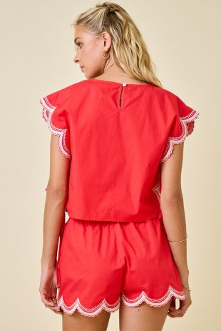 Red Zone Ribbon Top PRE-ORDER-Tops-day and moon-Shop with Bloom West Boutique, Women&