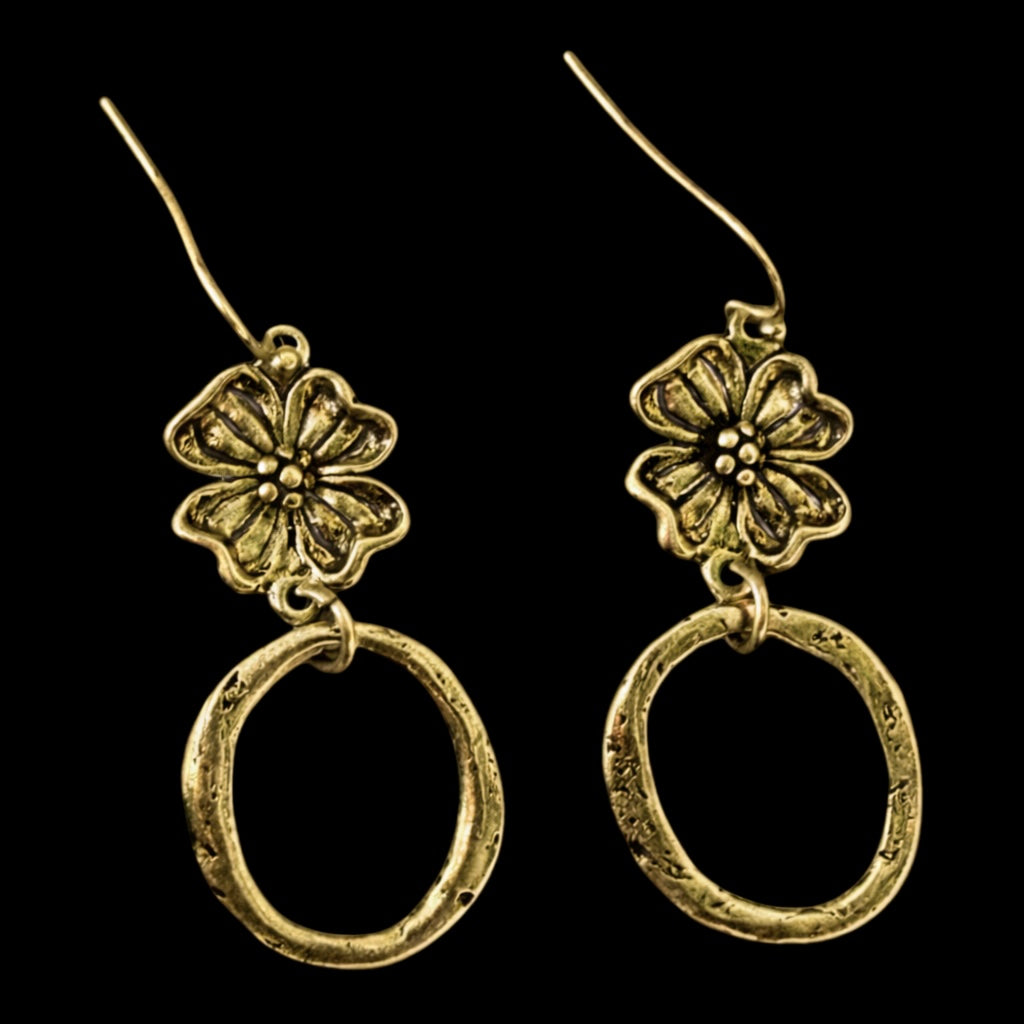Vintage Reproduction Flower &amp; Hoop Earrings