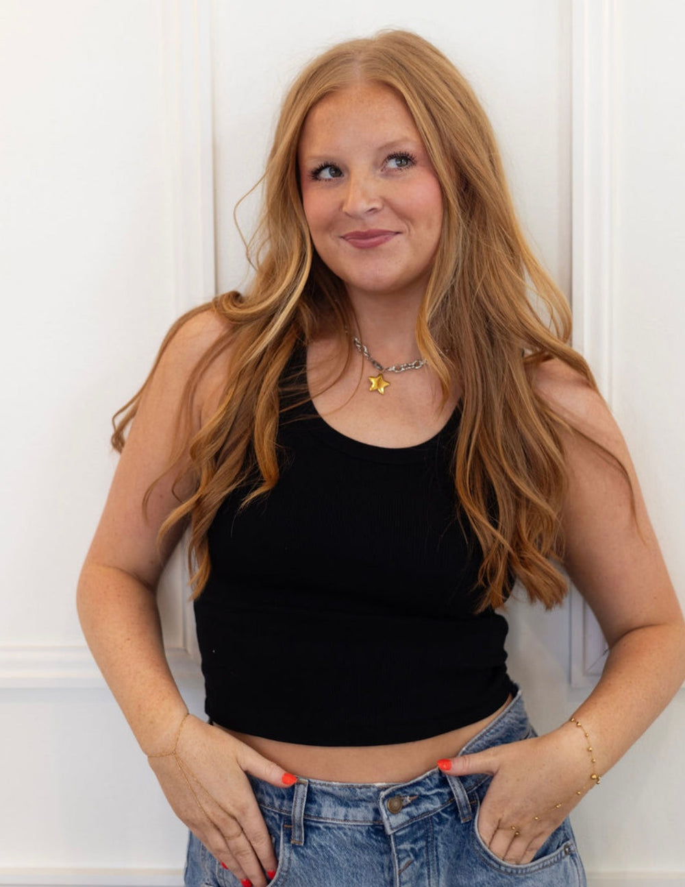 TWO TONED STAR NECKLACE-Chansuttpearls-Shop with Bloom West Boutique, Women's Fashion Boutique, Located in Houma, Louisiana
