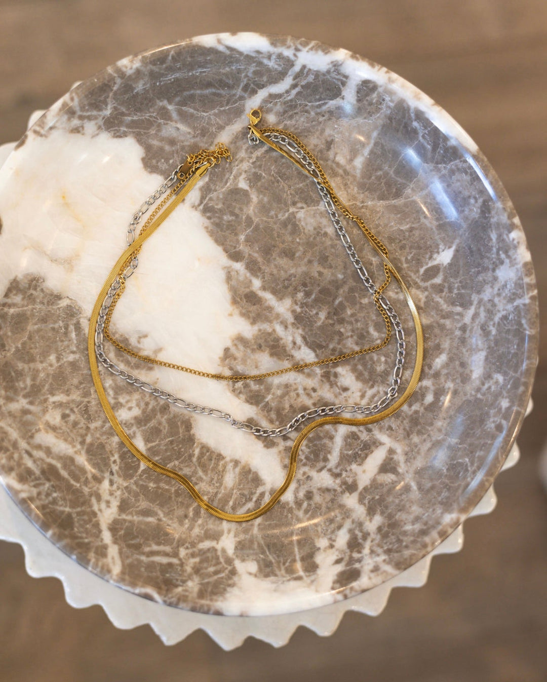 TWO TONED LAYERED NECKLACE-Chansuttpearls-Shop with Bloom West Boutique, Women&