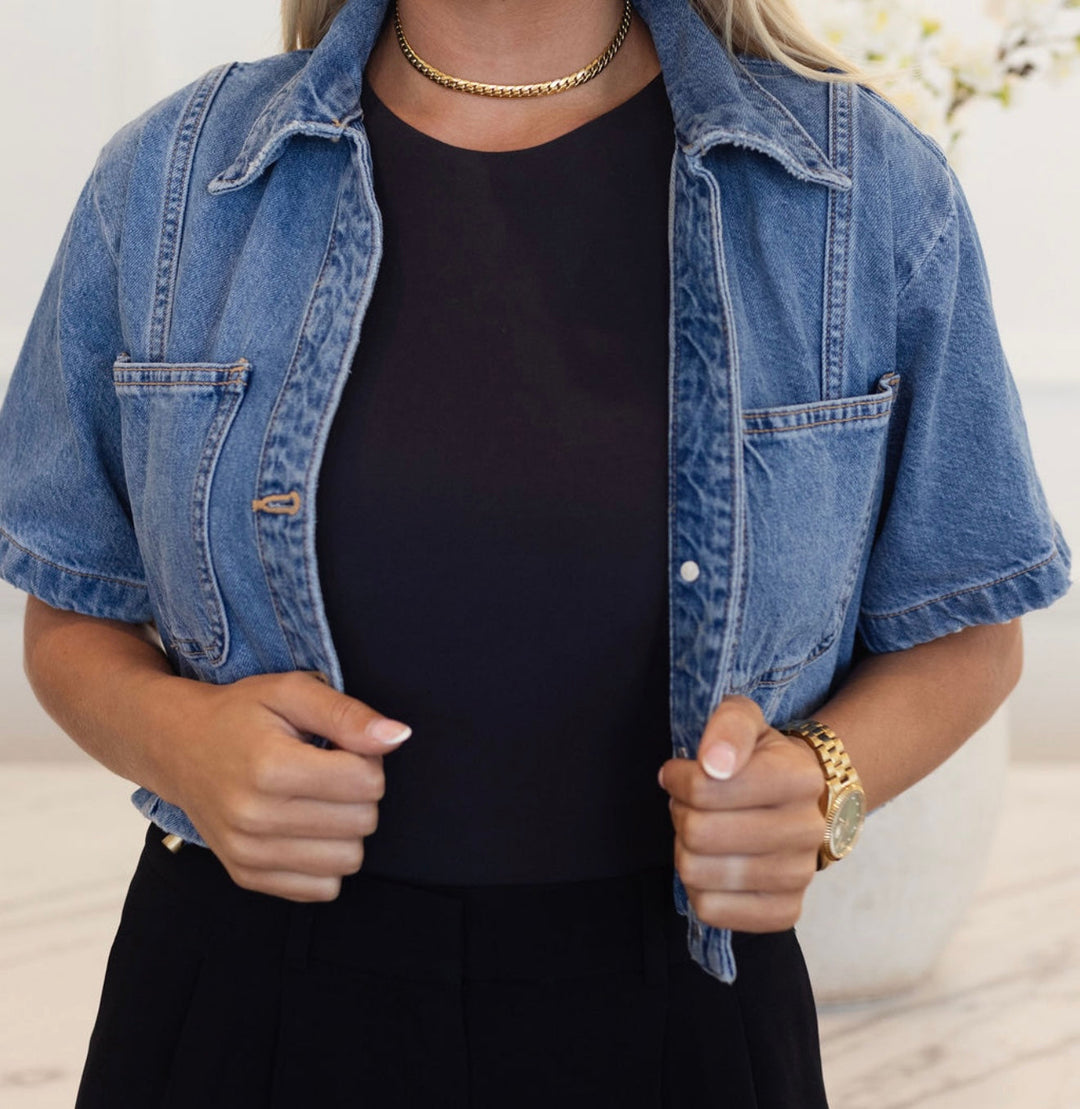 THIN SHINY GOLD NECKLACE-Necklace-Chansuttpearls-Shop with Bloom West Boutique, Women&