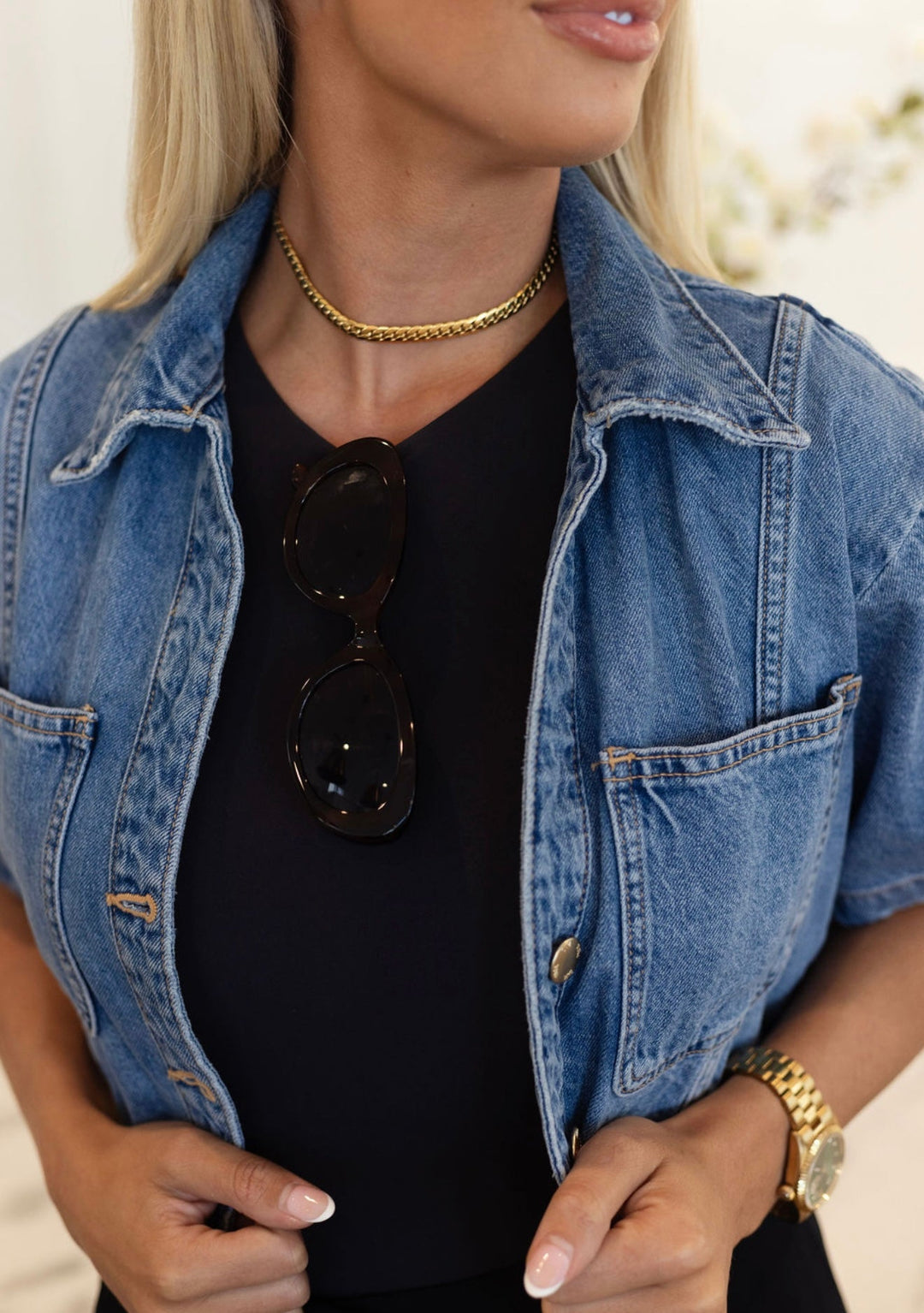 THIN SHINY GOLD NECKLACE-Necklace-Chansuttpearls-Shop with Bloom West Boutique, Women&