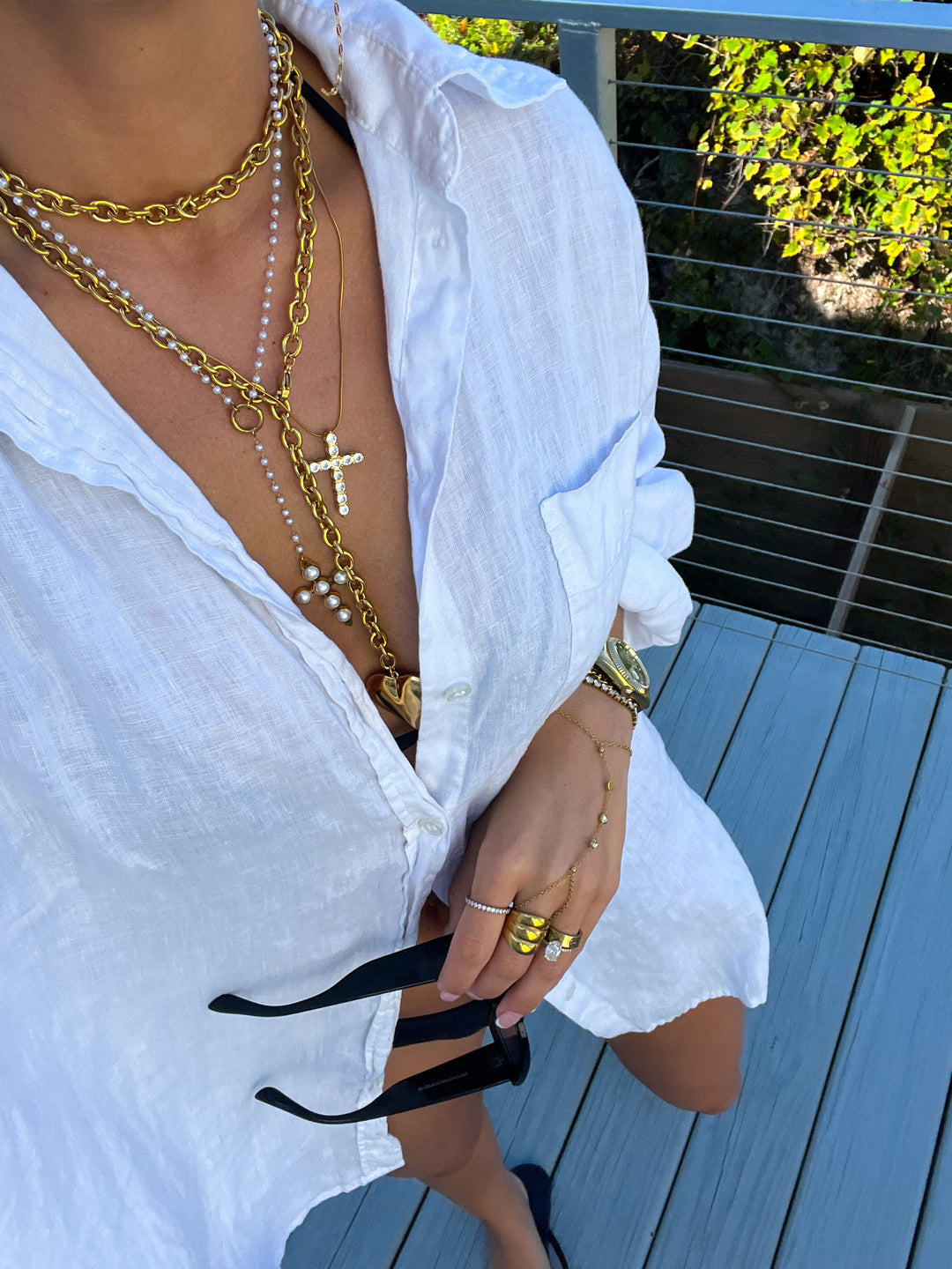 XL DIAMOND CROSS NECKLACE-Chansuttpearls-Shop with Bloom West Boutique, Women&