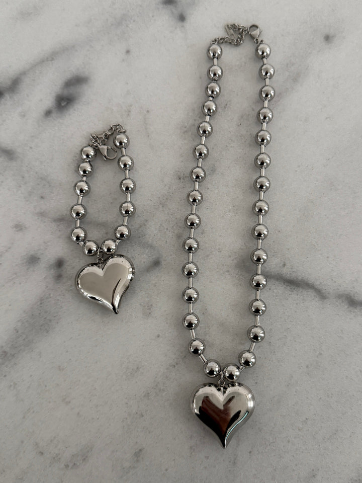 SILVER BUBBLE HEART BRACELET-Chansuttpearls-Shop with Bloom West Boutique, Women&