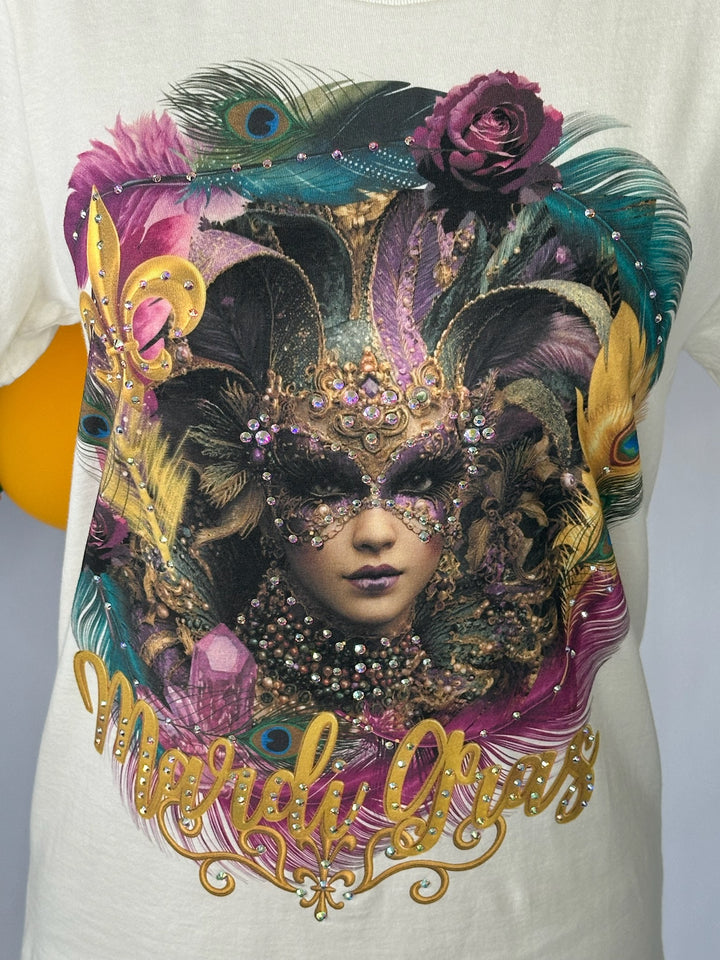 Masquerade Majesty Tee-Tops-Bloom West Boutique-Shop with Bloom West Boutique, Women's Fashion Boutique, Located in Houma, Louisiana