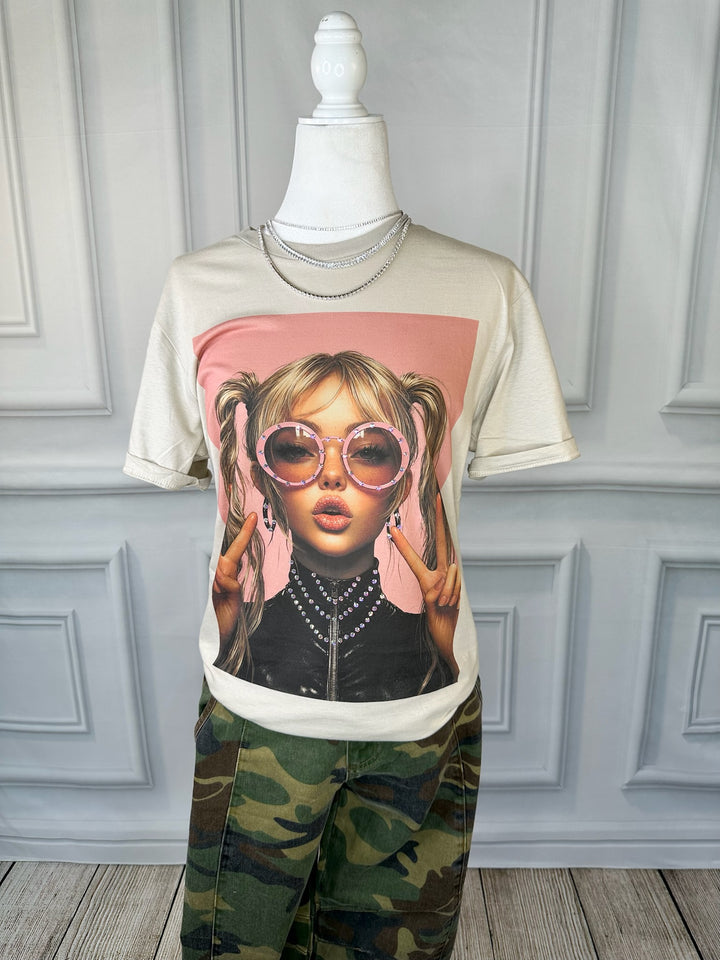 Snarky Girl Pigtails Tee