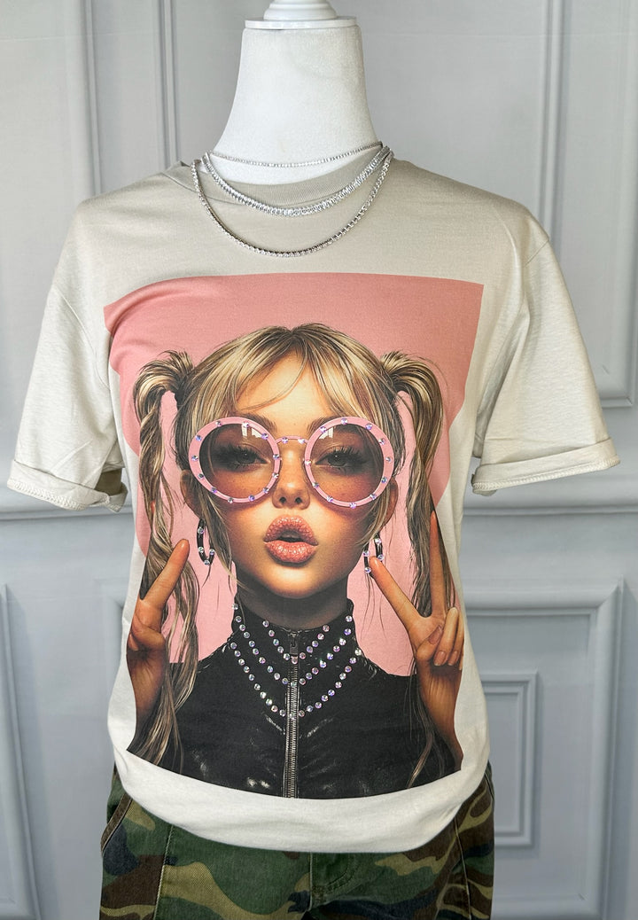 Snarky Girl Pigtails Tee