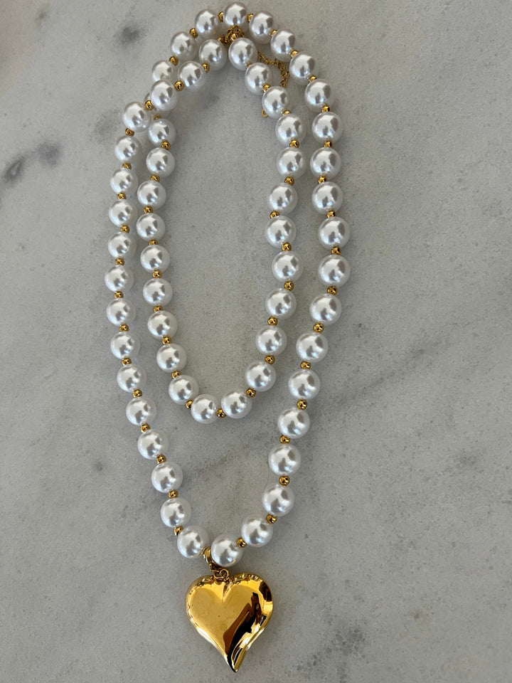 WRAP AROUND PEARL HEART NECKLACE-Chansuttpearls-Shop with Bloom West Boutique, Women&