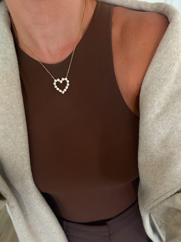 DIAMOND HEART NECKLACE-Chansuttpearls-Shop with Bloom West Boutique, Women&
