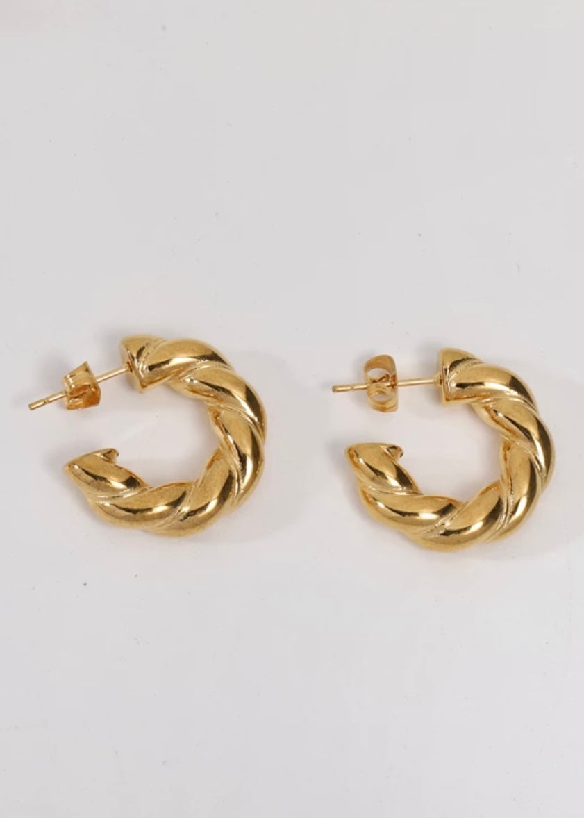 DAINTY TWIST HOOPS-Earring-Chansuttpearls-Shop with Bloom West Boutique, Women&