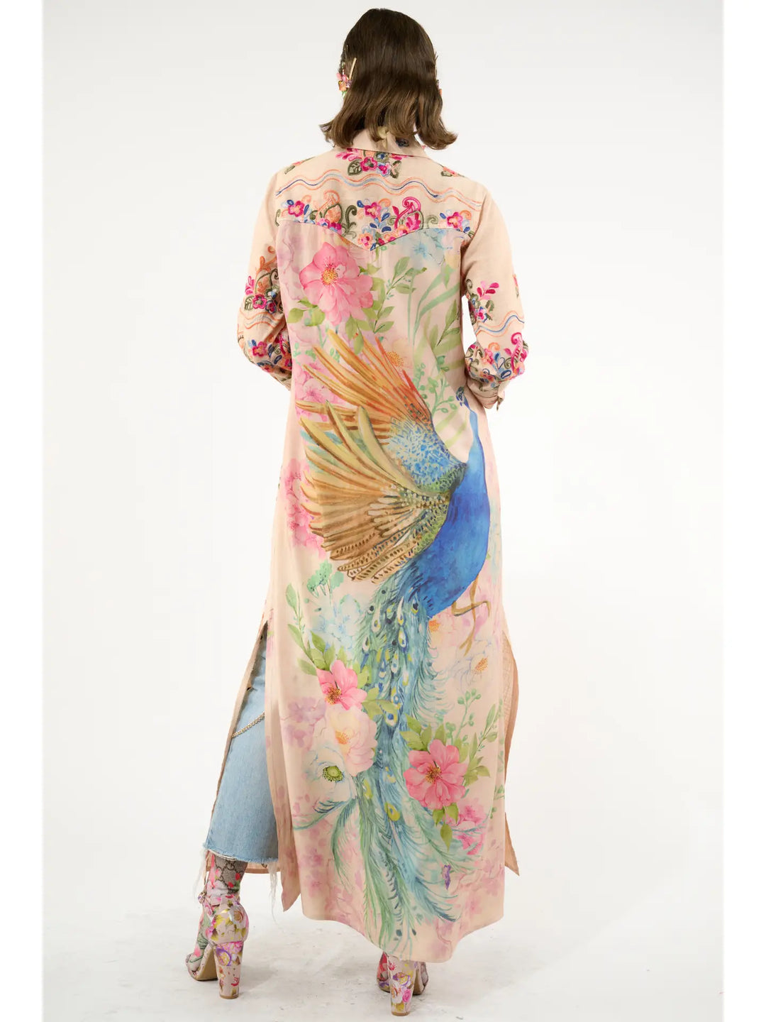 Beauty Mark Embroidered Maxi Duster/Shirt Dress-Dress-Aratta-Shop with Bloom West Boutique, Women's Fashion Boutique, Located in Houma, Louisiana