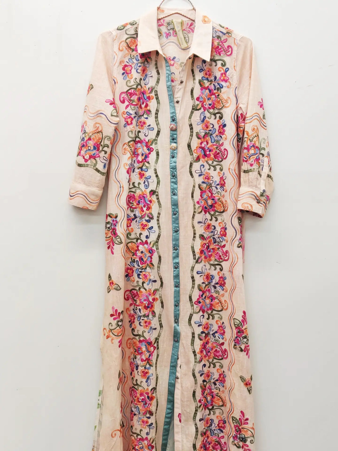 Beauty Mark Embroidered Maxi Duster/Shirt Dress-Dress-Aratta-Shop with Bloom West Boutique, Women's Fashion Boutique, Located in Houma, Louisiana