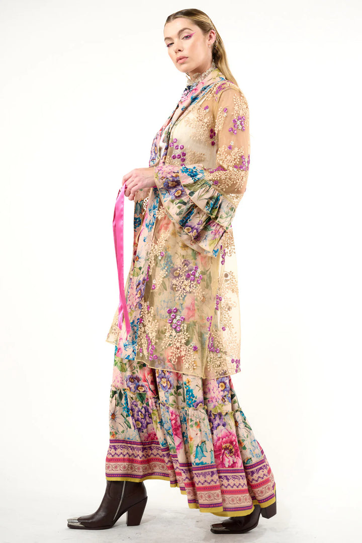 Miss September Embellished Mesh Kimono-Tops-Aratta-Shop with Bloom West Boutique, Women's Fashion Boutique, Located in Houma, Louisiana