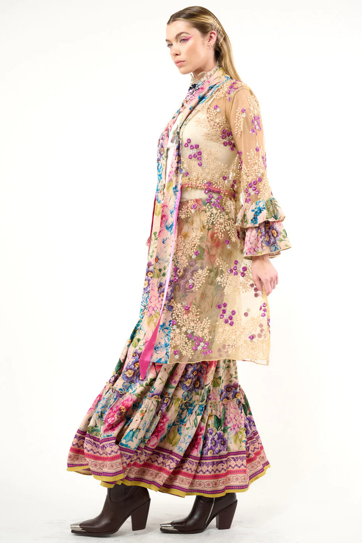 Miss September Embellished Mesh Kimono-Tops-Aratta-Shop with Bloom West Boutique, Women's Fashion Boutique, Located in Houma, Louisiana