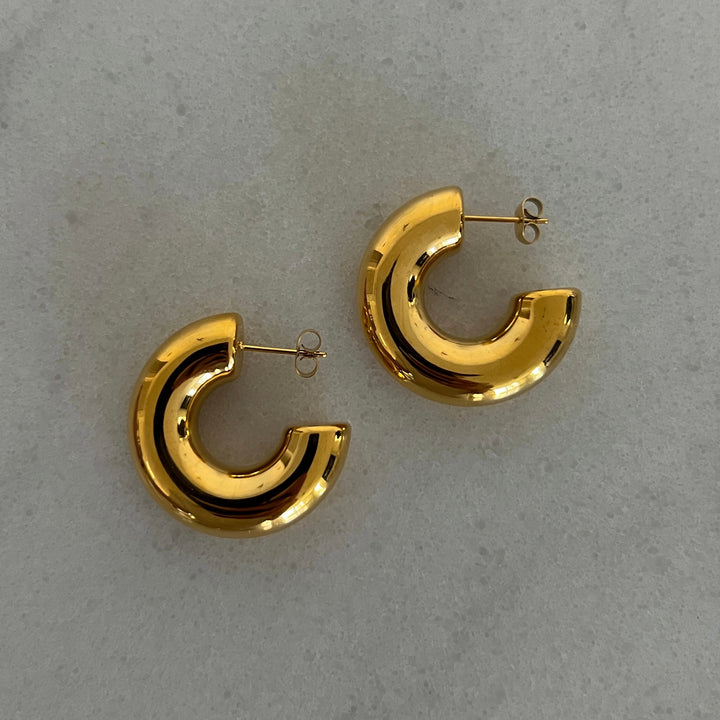 CHUNKY GOLD SMOOTH HOOPS-Earring-Chansuttpearls-Shop with Bloom West Boutique, Women&