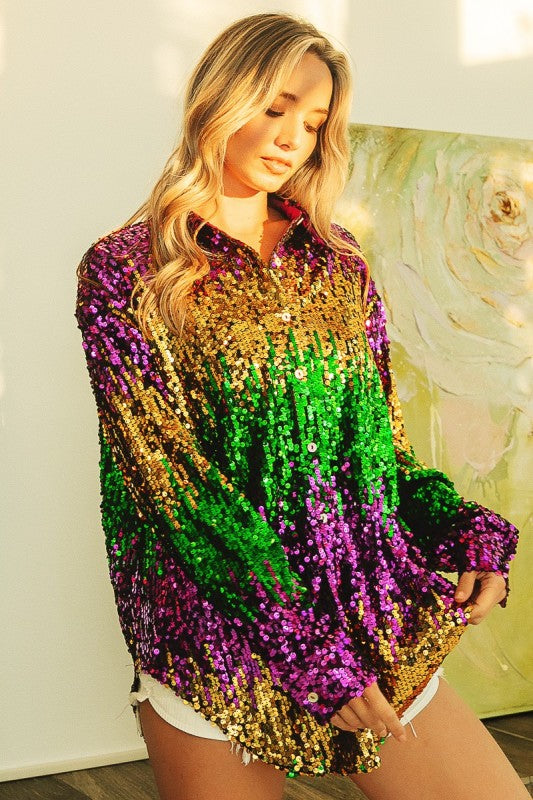 Krewe of Muses Top PREORDER-Tops-Bibi-Shop with Bloom West Boutique, Women's Fashion Boutique, Located in Houma, Louisiana