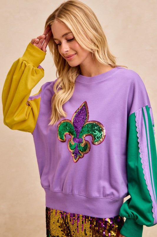 Krewe of Mardi Gras Top PREORDER-Tops-Bibi-Shop with Bloom West Boutique, Women's Fashion Boutique, Located in Houma, Louisiana