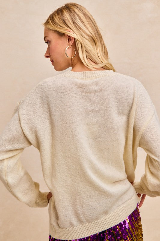 Krewe of Kajuns Top in Ivory PREORDER-Tops-Bibi-Shop with Bloom West Boutique, Women's Fashion Boutique, Located in Houma, Louisiana