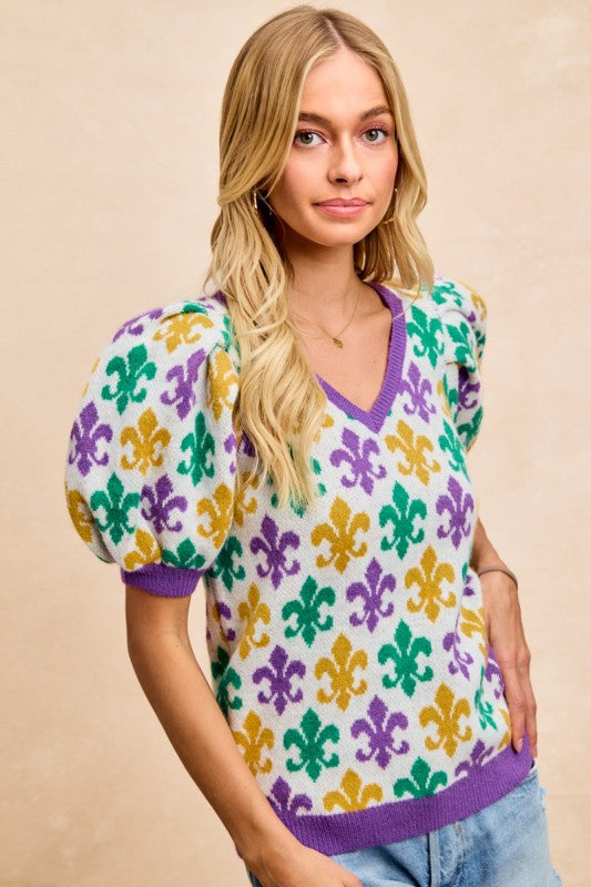 Krewe of Aquarius Top PREORDER-Tops-Bibi-Shop with Bloom West Boutique, Women's Fashion Boutique, Located in Houma, Louisiana