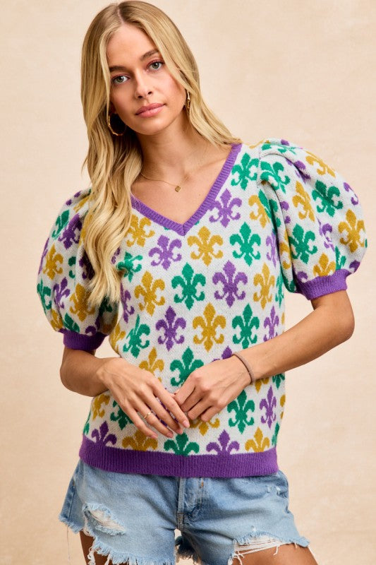 Krewe of Aquarius Top PREORDER-Tops-Bibi-Shop with Bloom West Boutique, Women's Fashion Boutique, Located in Houma, Louisiana
