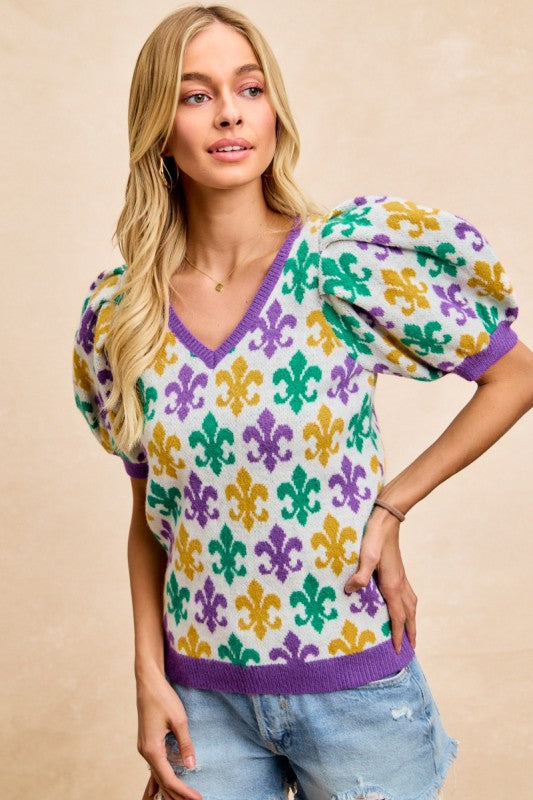 Krewe of Aquarius Top PREORDER-Tops-Bibi-Shop with Bloom West Boutique, Women's Fashion Boutique, Located in Houma, Louisiana