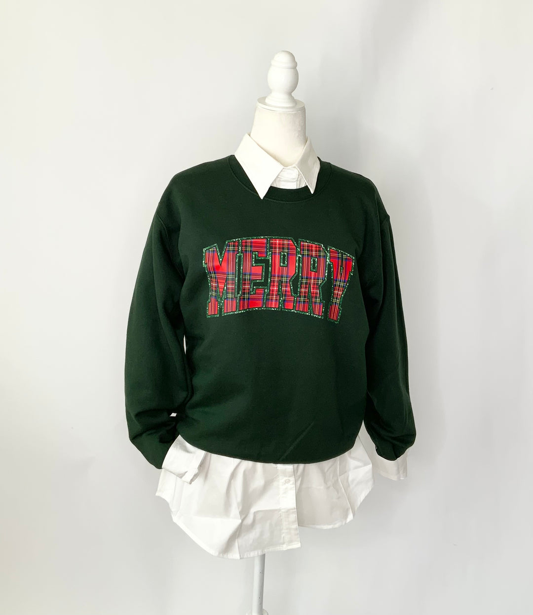 Merry Plaid Sweatshirt-Green-Tops-Bloom West Boutique-Shop with Bloom West Boutique, Women's Fashion Boutique, Located in Houma, Louisiana