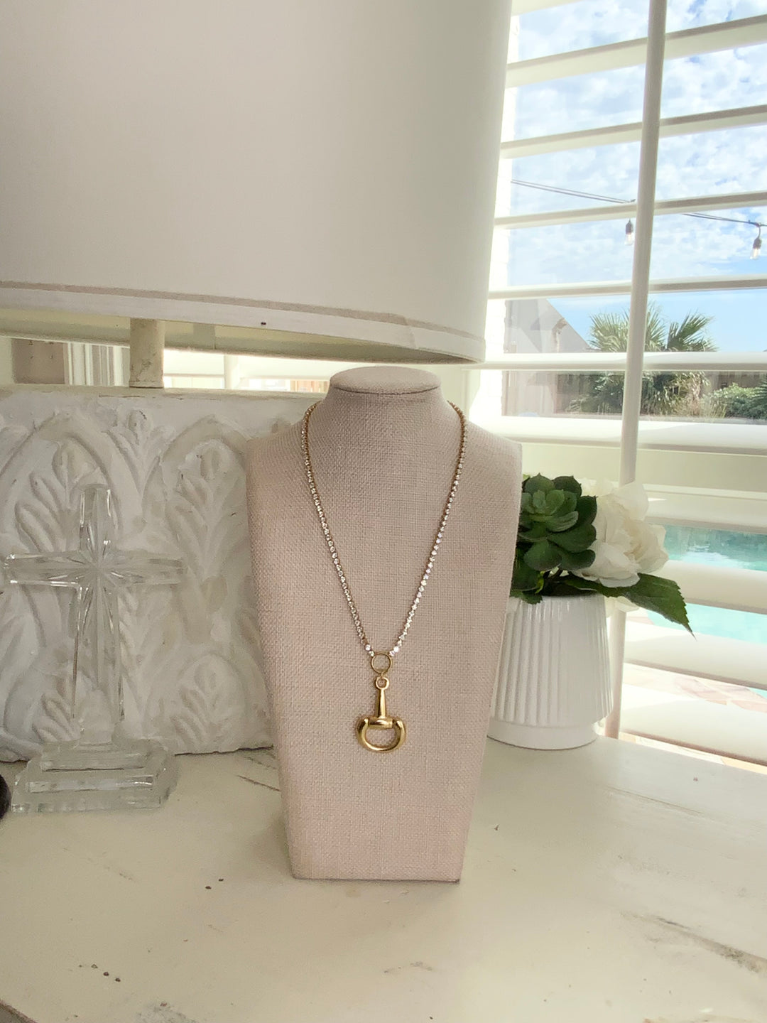 Erin Knight Vintage Rhinestone Chain With Vintage Gold Plated Horse-Bit-Jewelry-Erin Knight Designs-Shop with Bloom West Boutique, Women's Fashion Boutique, Located in Houma, Louisiana