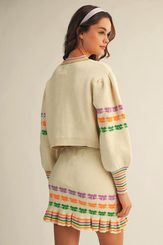 Mardi Gras Parade Of Bows Top And Skirt Set PREORDER-Two Piece Set-LovLov-Shop with Bloom West Boutique, Women's Fashion Boutique, Located in Houma, Louisiana