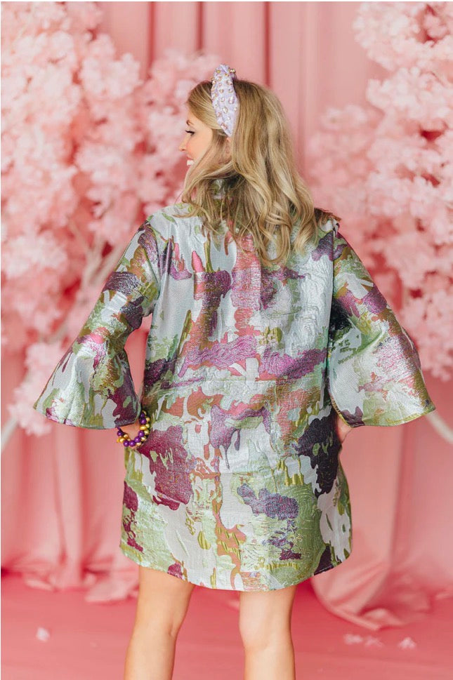 BC CAFTAN - SPLASH OF SPRING METALLIC DRESS-Dresses-Brianna Cannon-Shop with Bloom West Boutique, Women's Fashion Boutique, Located in Houma, Louisiana