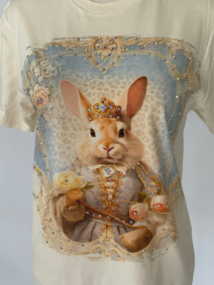 Blush Bunny Royalty Tee-Tops-Star Born Design-Shop with Bloom West Boutique, Women's Fashion Boutique, Located in Houma, Louisiana