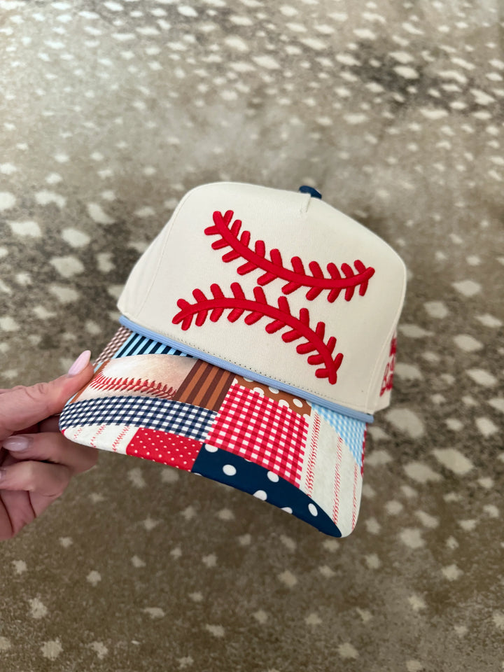 Baseball Laces Patch Bill Hat