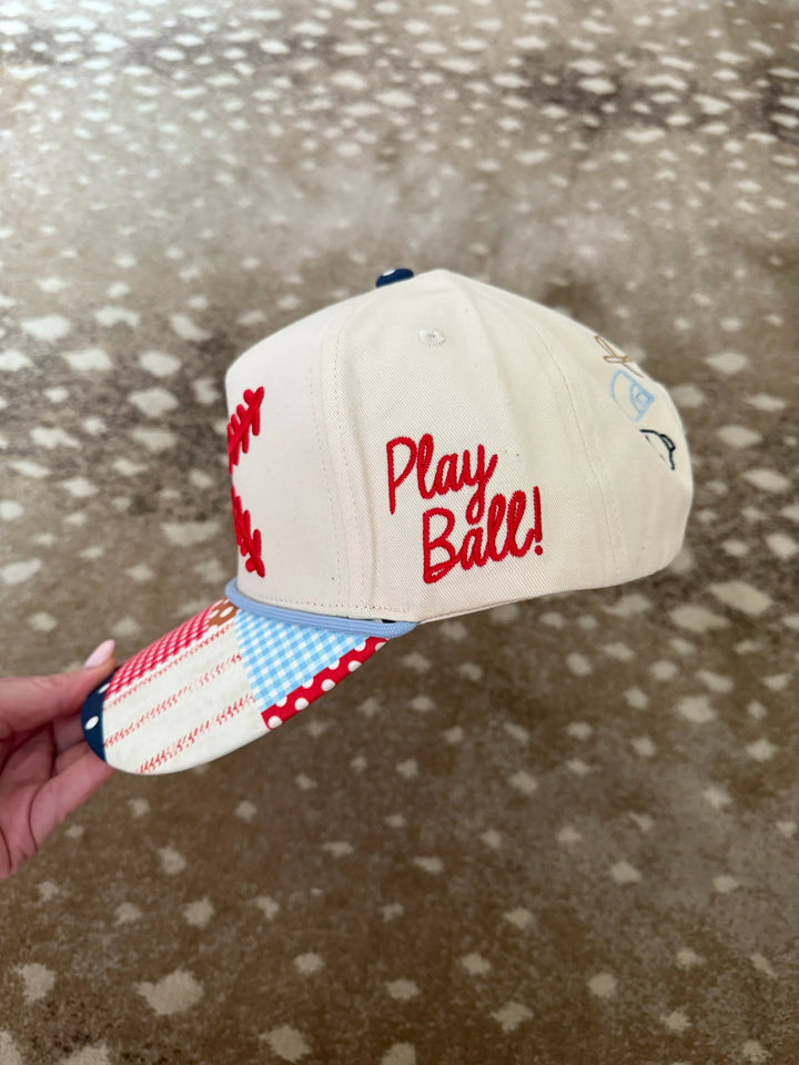 Baseball Laces Patch Bill Hat
