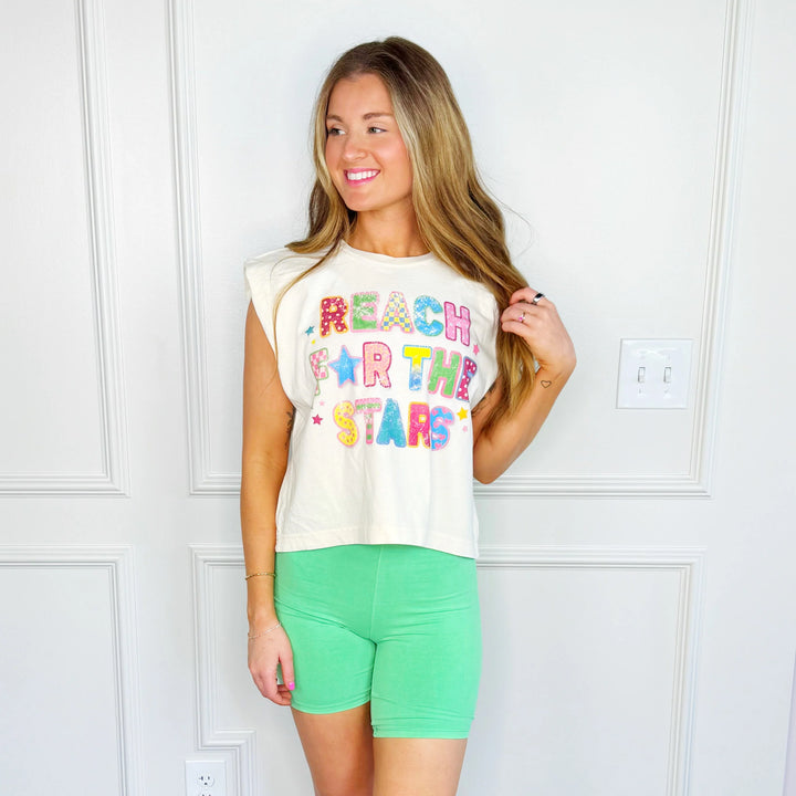 Reach For the Stars Tank-Graphic Tanks-Poppy & Pine-Shop with Bloom West Boutique, Women's Fashion Boutique, Located in Houma, Louisiana
