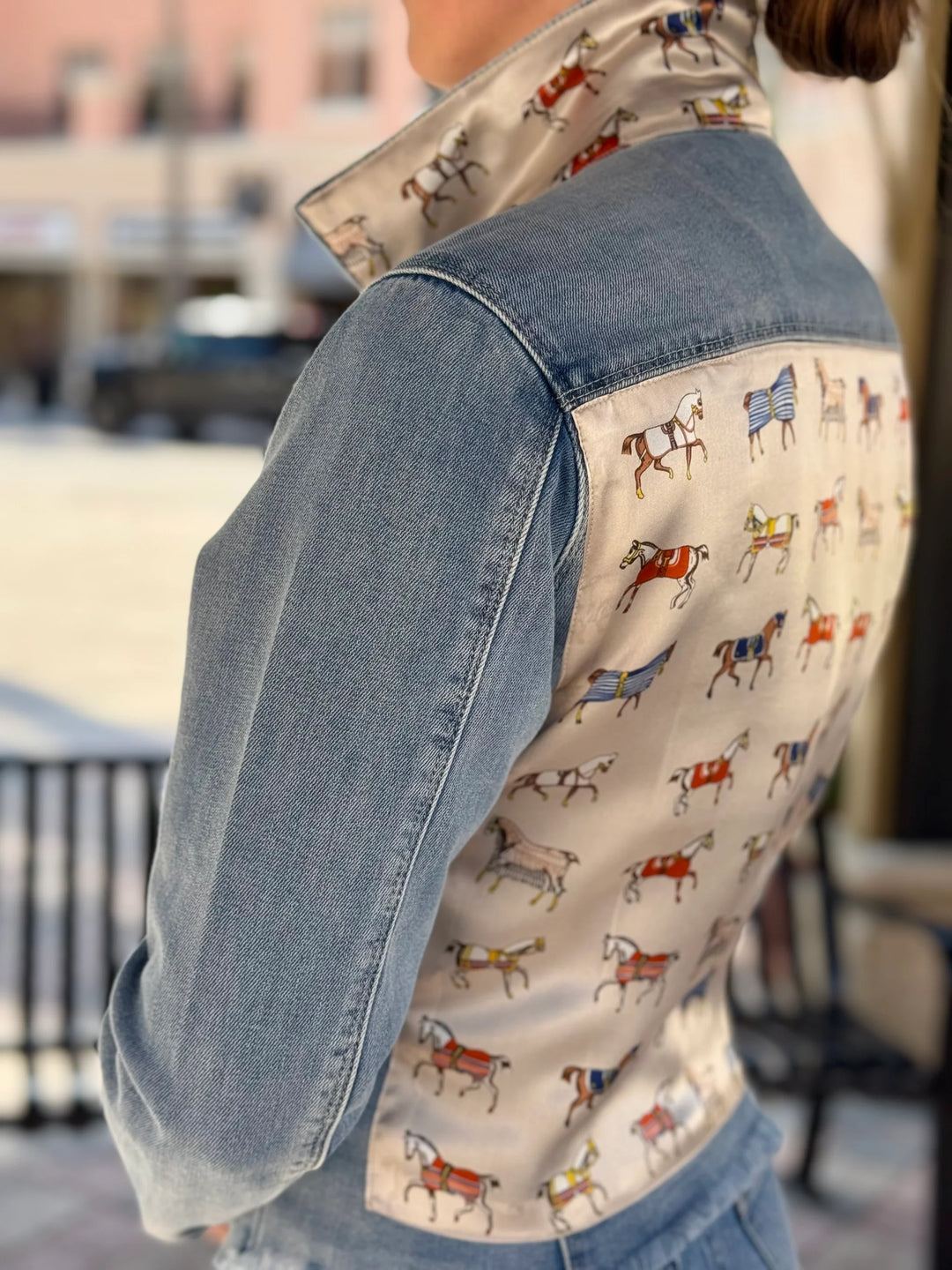 Stacey Bradley Elegance / Pearl White Denim Jacket PRE-ORDER-Denim jacket-Stacey Bradley-Shop with Bloom West Boutique, Women&
