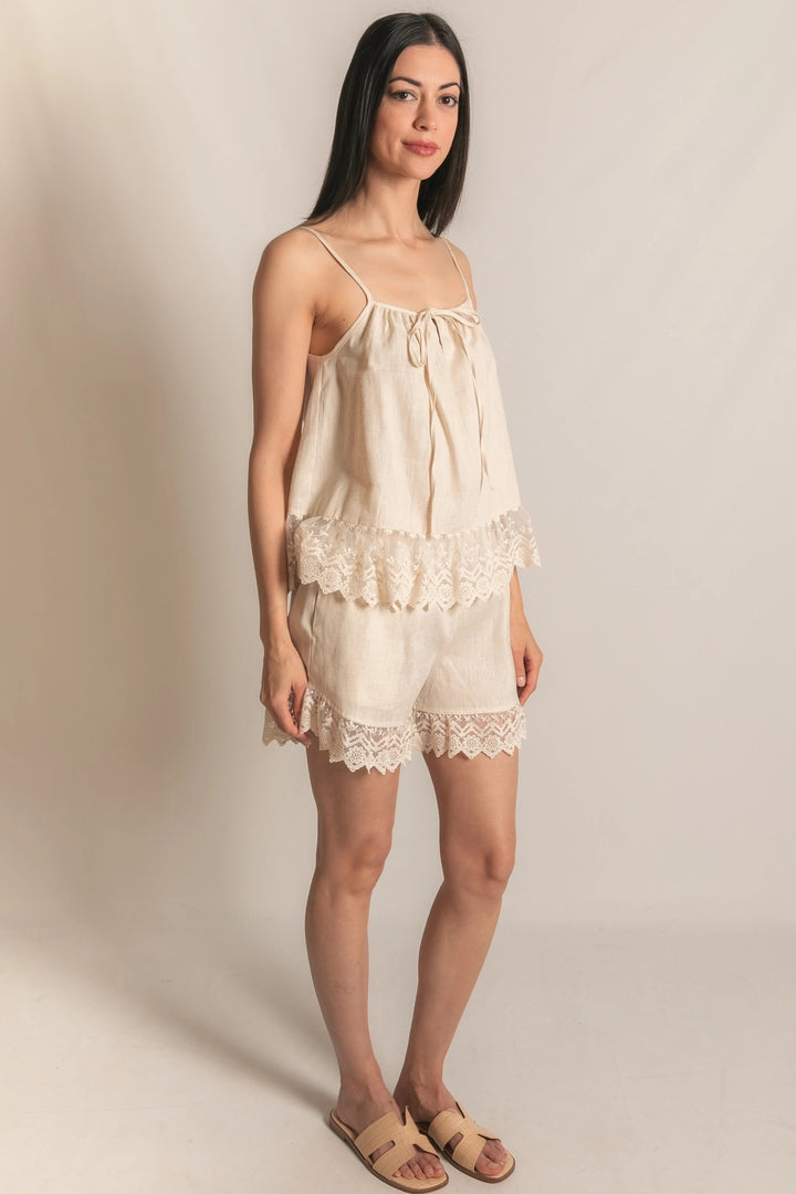 P. Cill Maison Fleur Linen Top