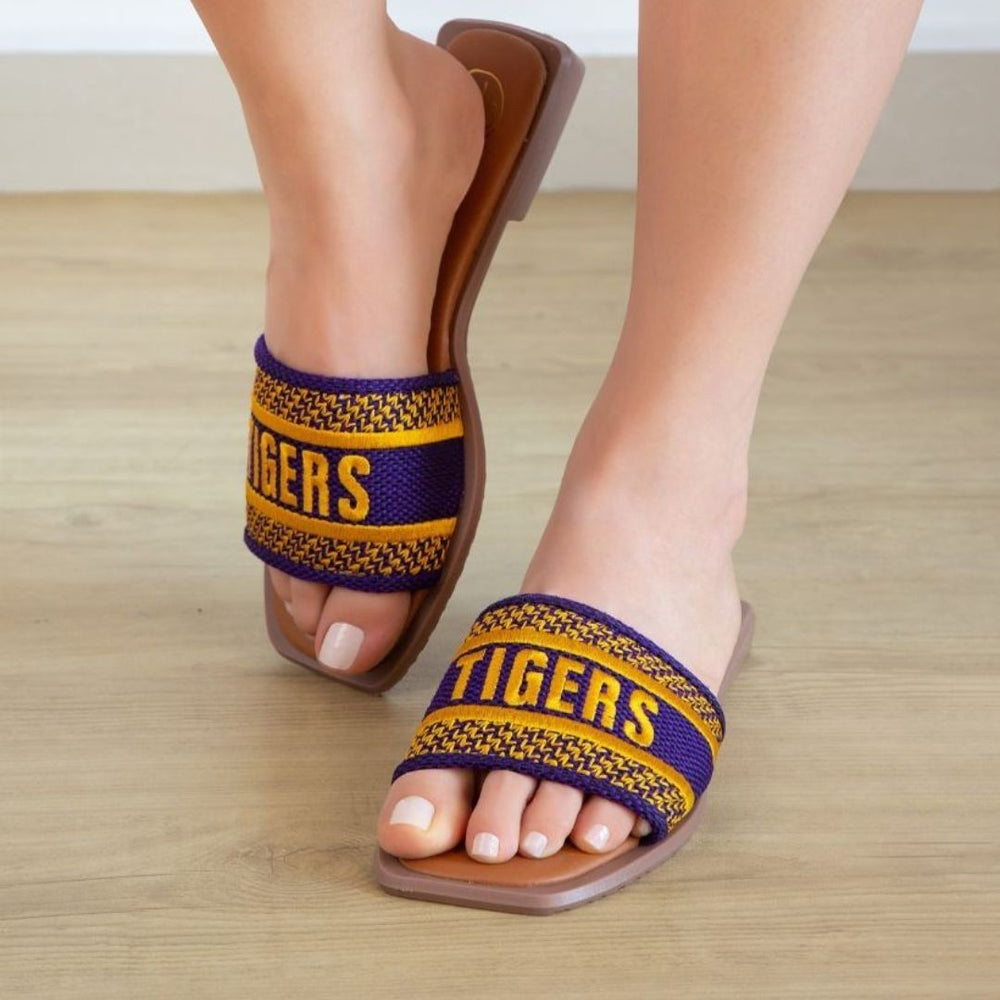 Bobbie sandals Embroidered Tigers-FLATS-MODAPASSO-Shop with Bloom West Boutique, Women's Fashion Boutique, Located in Houma, Louisiana