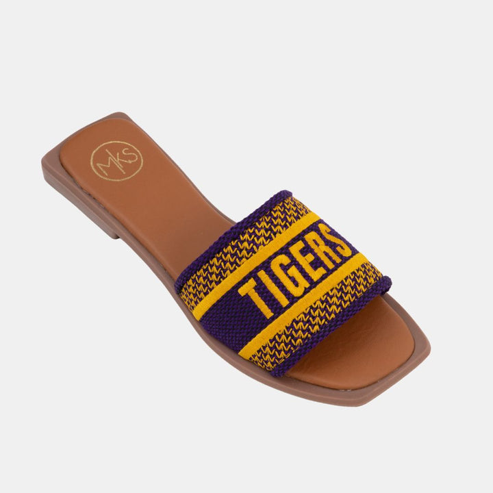 Bobbie sandals Embroidered Tigers-FLATS-MODAPASSO-Shop with Bloom West Boutique, Women's Fashion Boutique, Located in Houma, Louisiana