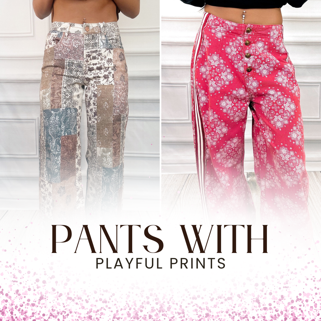 Pants with Playful Prints | Bloom West Boutique | Houma, LA
